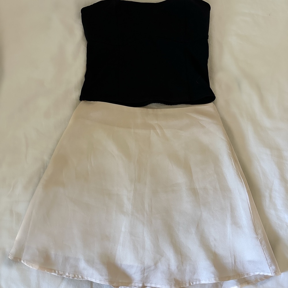 Champagne Mini Satin Skirt